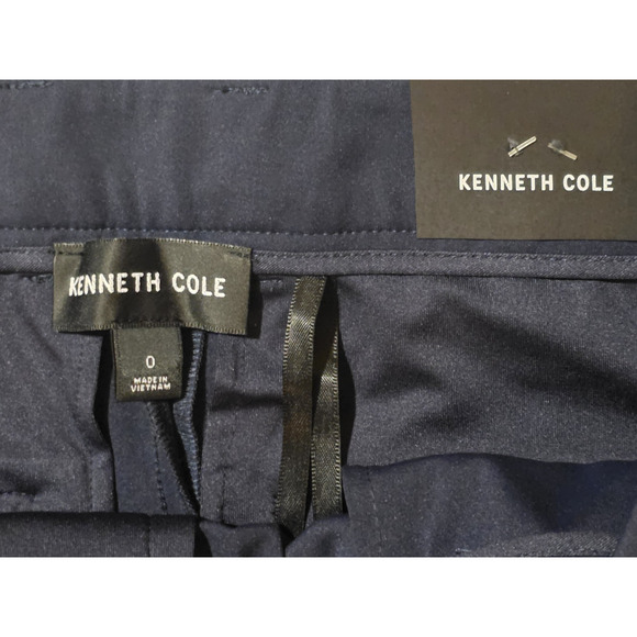 NWT Kenneth Cole Womens Size 0 Dark Navy Mid Rise Slim Ankle Work Pants Trouser - Picture 4 of 8